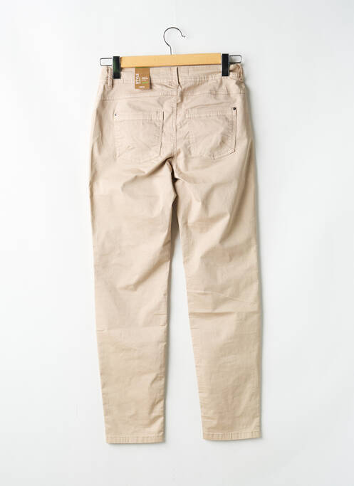 Pantalon slim țesătură poplin mărime normală bej CECIL femme