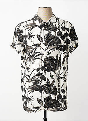 Cămașă cu mâneci scurte imprimeu fantezie negru MBM homme