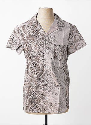 Cămașă cu mâneci scurte imprimeu fantezie gri MBM homme