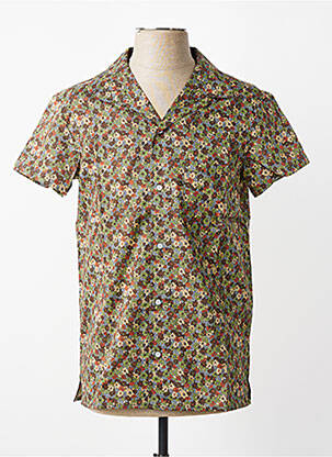 Cămașă cu mâneci scurte croială dreaptă verde MBM homme