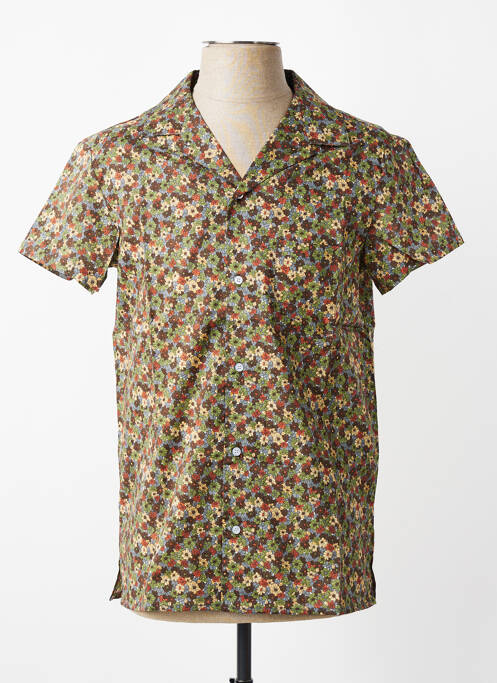 Cămașă cu mâneci scurte croială dreaptă verde MBM homme