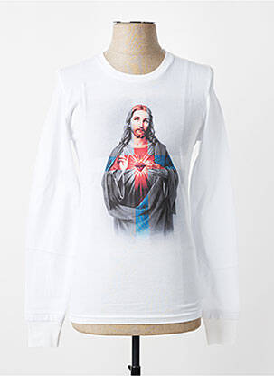 Tricou croială cambrată mâneci lungi alb DAVID BABY homme