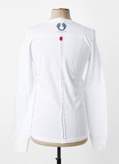 Tricou croială cambrată mâneci lungi alb DAVID BABY homme