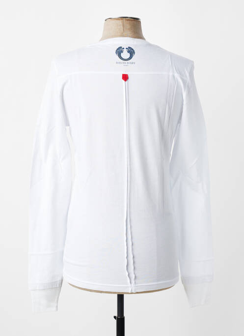 Tricou croială cambrată mâneci lungi alb DAVID BABY homme