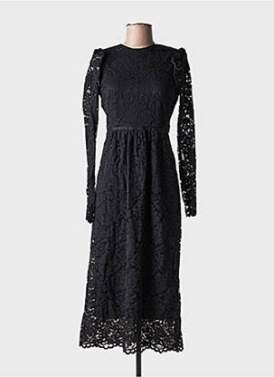 Rochie lungă mâneci lungi mâneci lungi negru IDANO femeie