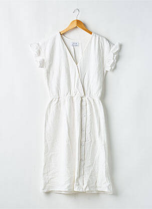 Rochie midi mâneci scurte mâneci scurte alb ANNE DURRIEU femeie