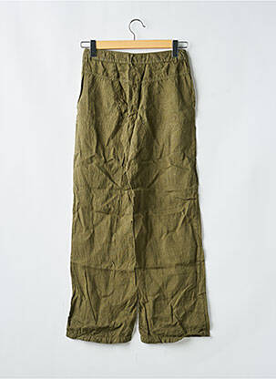 Pantalon larg buzunare mărime normală verde ONE STEP femeie