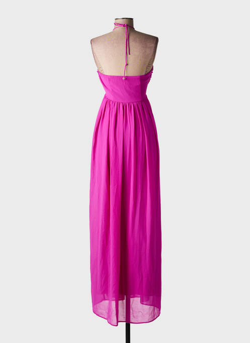 Rochie lungă țesătură crep fără mâneci roz ONE STEP femme