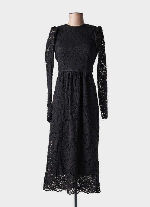 Rochie lungă mâneci lungi mâneci lungi negru IDANO femme