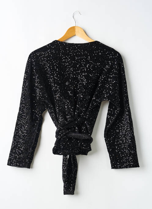 Top elasticitate mâneci 3/4 negru ALME femme