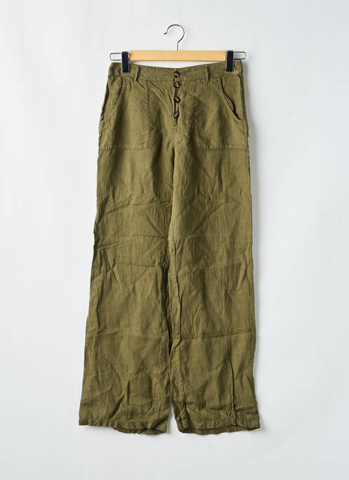 Pantalon larg buzunare mărime normală verde ONE STEP femme