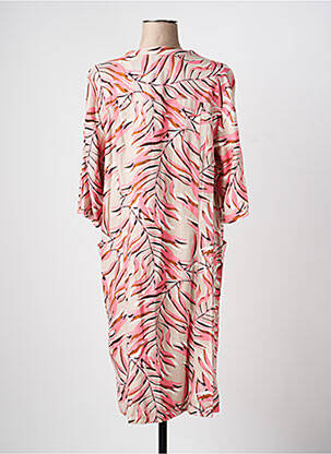 Rochie midi mâneci 3/4 mâneci 3/4 roz SIGNATURE femeie