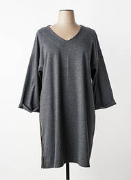 Rochie midi mâneci lungi mâneci lungi gri FRANCK ANNA femme