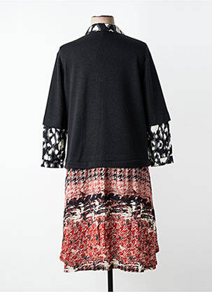 Rochie midi imprimeu fantezie mâneci lungi negru FRANCK ANNA femeie
