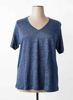 Tricou croială dreaptă mâneci scurte albastru PLUME femeie