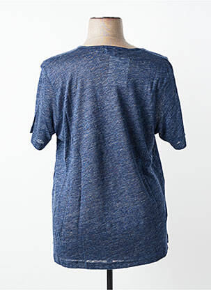 Tricou croială dreaptă mâneci scurte albastru PLUME femeie