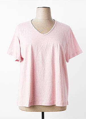 Tricou croială dreaptă mâneci scurte roz PLUME femeie