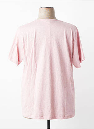 Tricou croială dreaptă mâneci scurte roz PLUME femeie