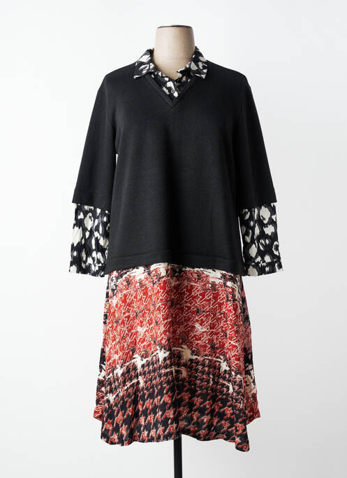 Rochie midi croială evazată mâneci lungi negru FRANCK ANNA femme