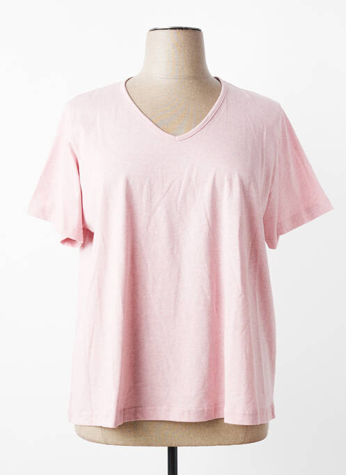 Tricou croială dreaptă mâneci scurte roz PLUME femme