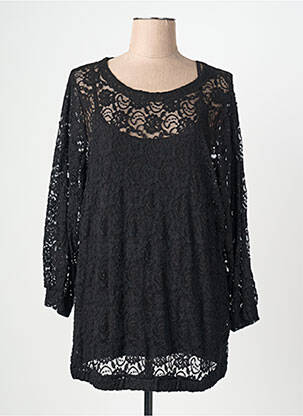 Tunică mâneci lungi guler rotund negru SIGNATURE femme