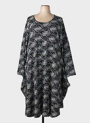 Rochie pulover guler rotund mâneci lungi negru ORIENTIQUE NATURALLY femme
