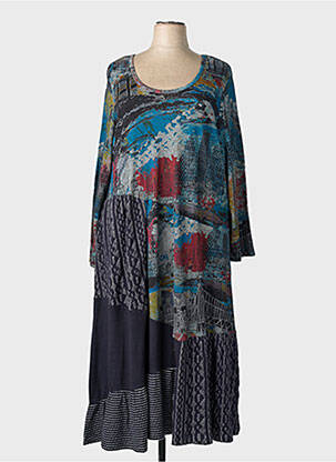 Rochie lungă mâneci lungi mâneci lungi albastru ORIENTIQUE NATURALLY femme