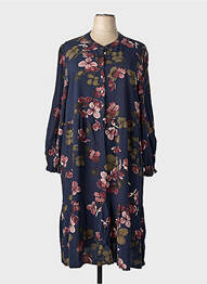 Rochie lungă mâneci lungi mâneci lungi albastru SIGNATURE femme