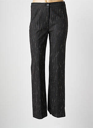 Pantalon drept țesătură poplin mărime normală negru SIGNE NATURE femme