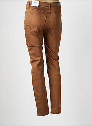 Pantalon slim țesătură poplin mărime normală maro BRANDTEX femeie