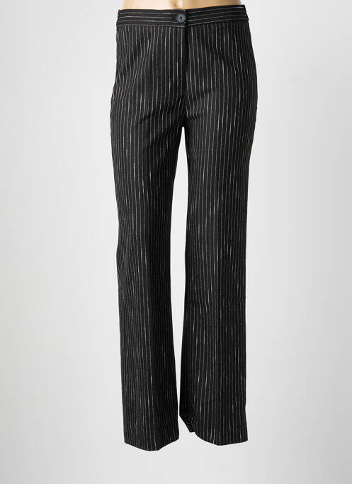 Pantalon drept țesătură poplin mărime normală negru SIGNE NATURE femme