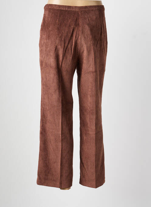 Pantalon drept închidere cu fermoar sub clapetă cu nasturi mărime normală maro SIGNE NATURE femme