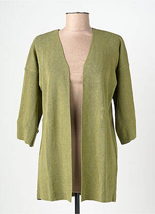 Vestă cu mâneci lungi guler în v verde MUS & BOMBON femme