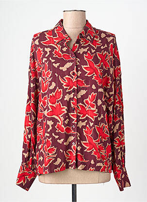 Cămașă imprimeu fantezie mâneci lungi roșu SURKANA femme