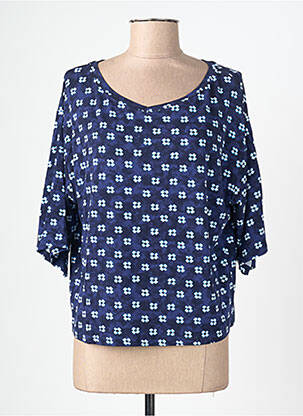 Tricou imprimeu fantezie mâneci 3/4 albastru SURKANA femme