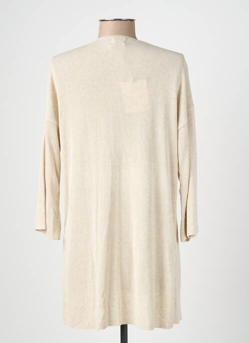 Vestă cu mâneci lungi guler în v bej MUS & BOMBON femme