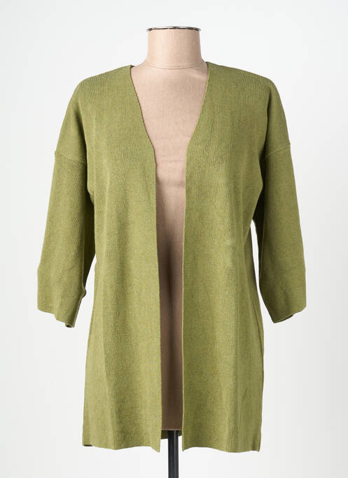 Vestă cu mâneci lungi guler în v verde MUS & BOMBON femme