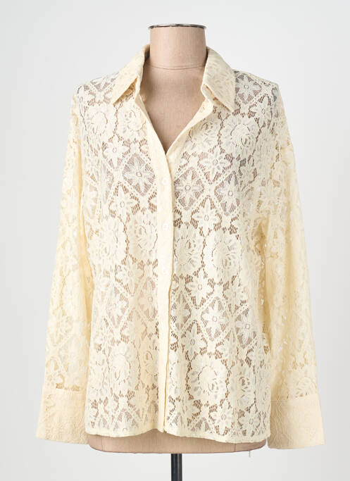 Cămașă croială dreaptă mâneci lungi bej ANGE femme