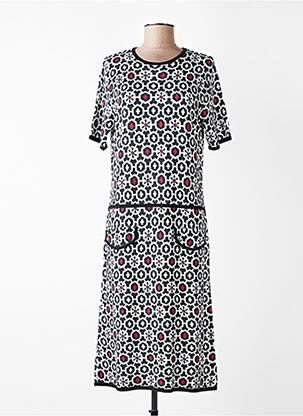 Rochie midi imprimeu fantezie mâneci scurte negru JEI'S BY LETIZIA DENARO femeie