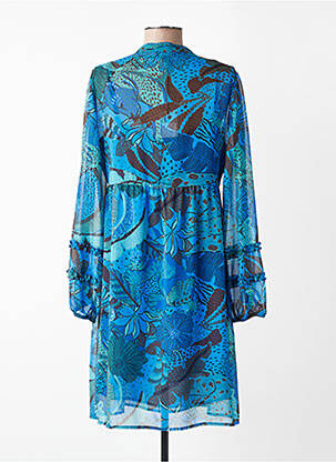 Rochie midi imprimeu floral mâneci lungi albastru EVA KAYAN femeie