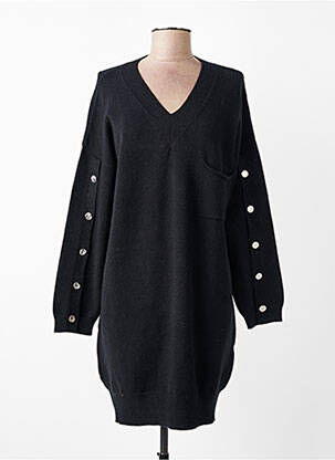 Rochie pulover strânsă pe partea de jos mâneci lungi negru EVA KAYAN femeie