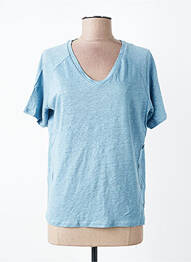 Tricou guler în v mâneci scurte albastru MAT DE MISAINE femme