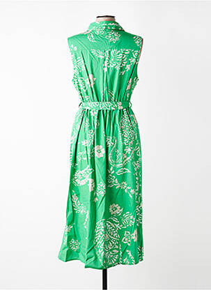 Rochie midi imprimeu floral fără mâneci verde SIGNE NATURE femeie