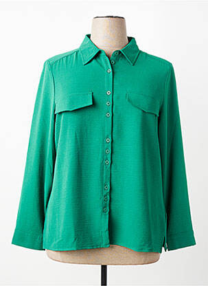 Cămașă țesătură crep mâneci lungi verde SIGNE NATURE femeie