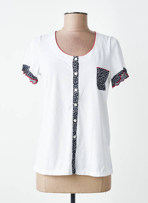 Pijama mâneci scurte alb SENORETTA femme