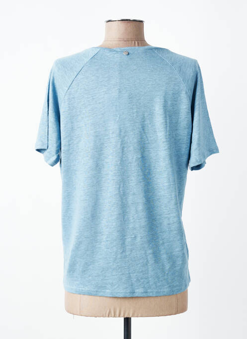 Tricou guler în v mâneci scurte albastru MAT DE MISAINE femme
