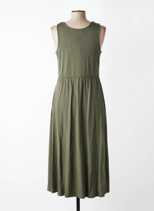 Rochie lungă croială cambrată bretele subțiri verde GUITARE femme