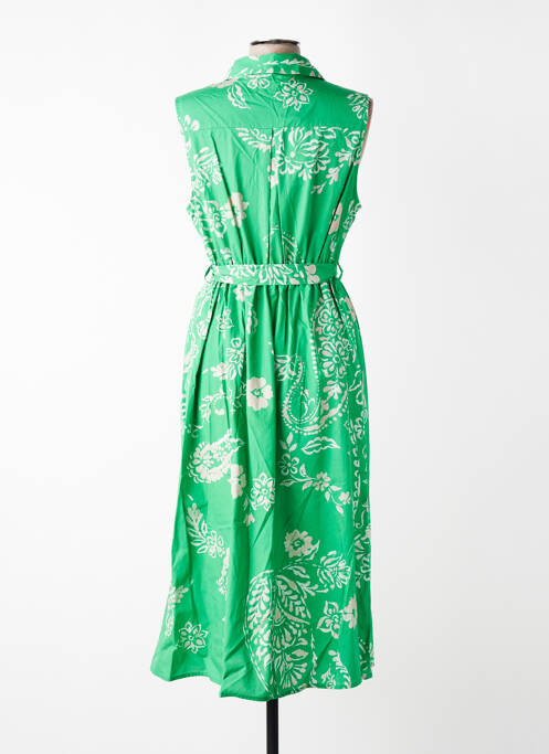 Rochie midi imprimeu floral fără mâneci verde SIGNE NATURE femme