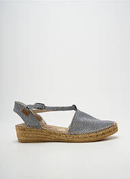 Espadrile țesătură satinată toc de 4 la 6 cm argintiu MONTANE femeie