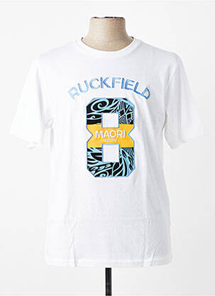 Tricou broderie mâneci scurte alb RUCKFIELD bărbat
